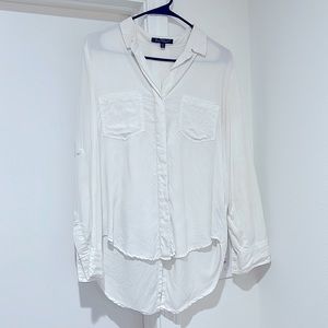 M Velvet Heart White Blouse with Pockets